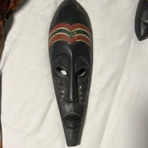 Decorative hanging wood mask